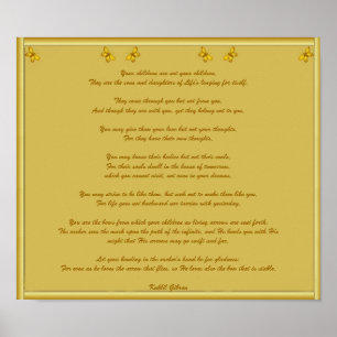 Poster Enfants par Kahlil Gibran