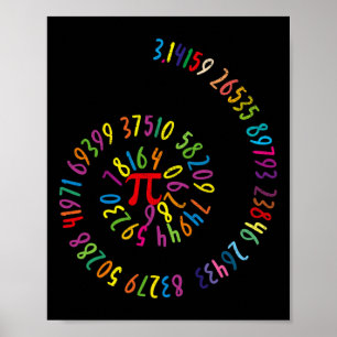 Poster Enfants Pi Day Math Spiral 3.14 Ratio Geek Math Ne