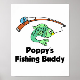 Poster Enfants Poppy's Fishing Buddy Grandson or Granddau