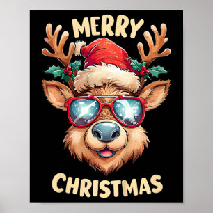 Poster Enfants Reindeer Joyeux Noël Noël Noël Noël Noël N