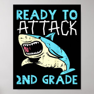 Poster Enfants requins prêts à attaquer 2e année 2e premi