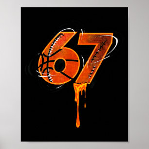 Poster Enfants slang Gen alpha 67 basket-ball glace goutt