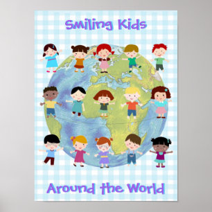 Poster Enfants souriants dans le monde