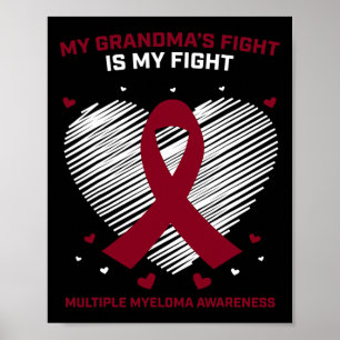Poster Enfants Soutien au cancer du sang Grand-mère Myelo