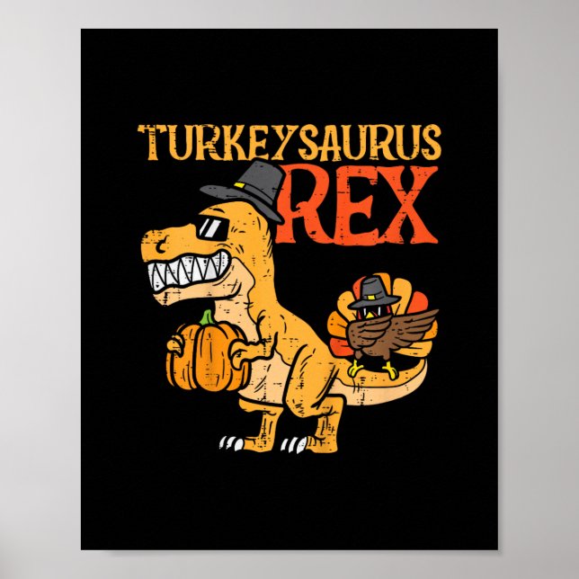 Poster enfants turkeysaurus rex dab dinkey dino tout-peti (Devant)