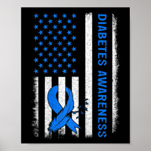 Poster Enfants Type 1 Sensibilisation au diabète Drapeau