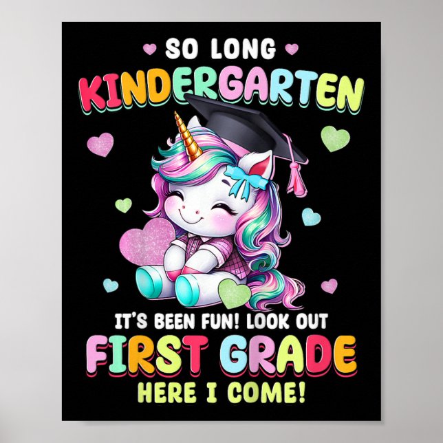 Poster Enfants Unicorn si longue maternelle Graduation De (Devant)