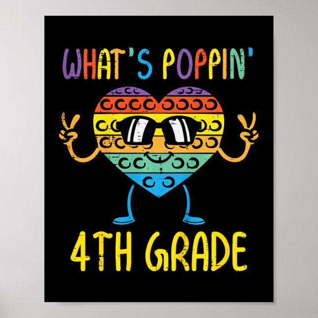 Poster Enfants Whats Poppin 4e grade Heart Fidget Pop It  (Devant)