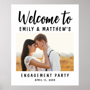 Poster Engagement Party Modern Photo Welcome
