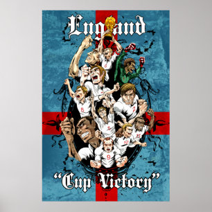 Poster England 2014 Cup Victory Football Soccer Print