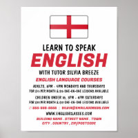 England Flag, Anglais Language Course Publicité