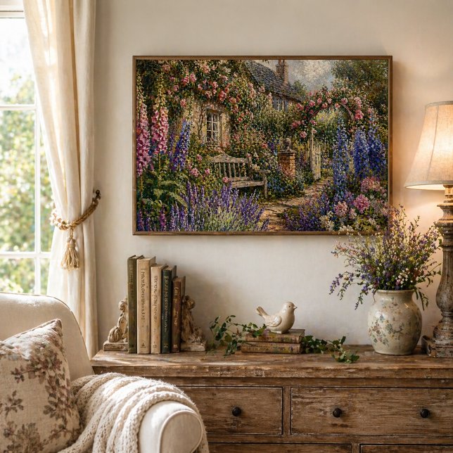 Poster English Cottage Garden Romantic Floral (Créateur téléchargé)