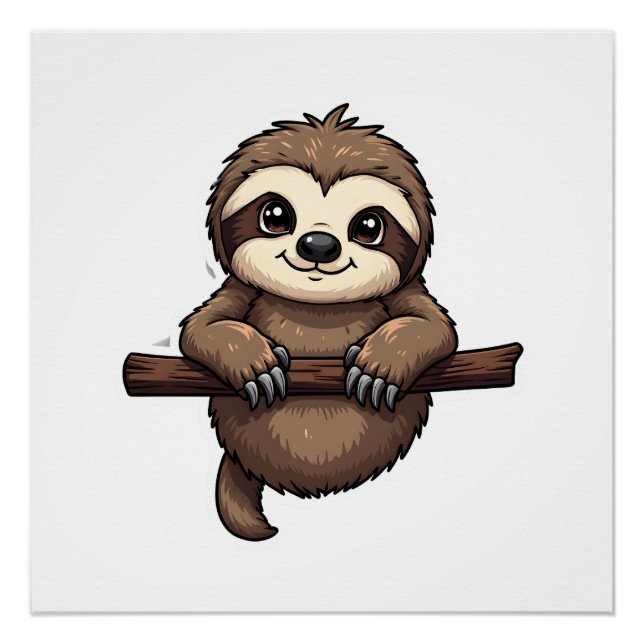 Poster Engraved Sloth Tee Vintage Animal Art (2) (Devant)