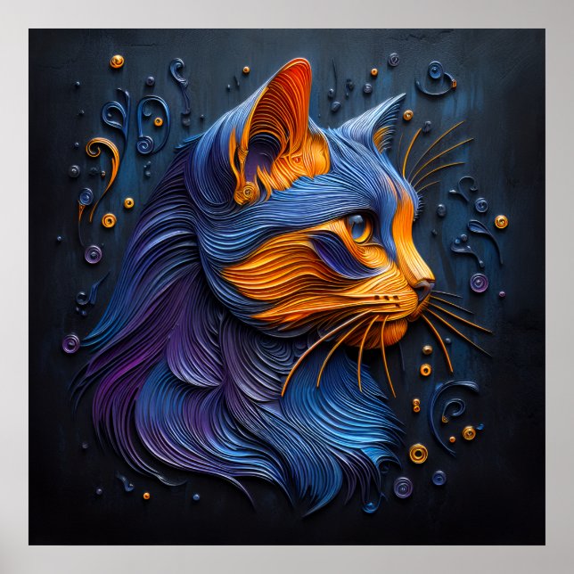 Poster Enigmatic Feline Glance - AI Crée (Devant)