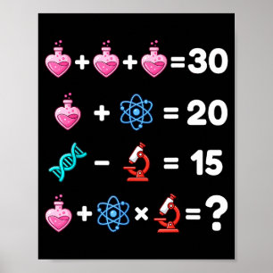 Poster Énigme de mathématiques de science Saint-Valentin