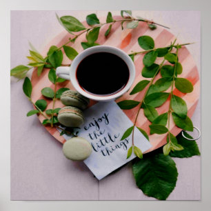 Poster Enjoy The Little Things Coffee Cookies Peace