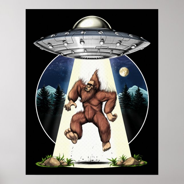 Poster Enlèvement d'Aliens Bigfoot (Devant)