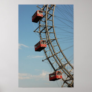 Poster Énorme Roue Rouge Ferris