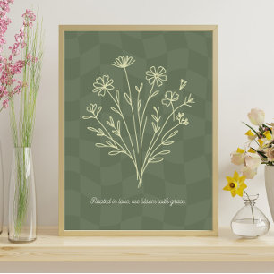 Poster Enraciné dans l'amour, fleurit avec grâce