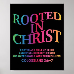 Poster Enraciné en Christ est Roi Jésus Dieu Fils Chrétie