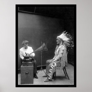 Poster Enregistrement de voix d'un Indien Blackfoot 1909
