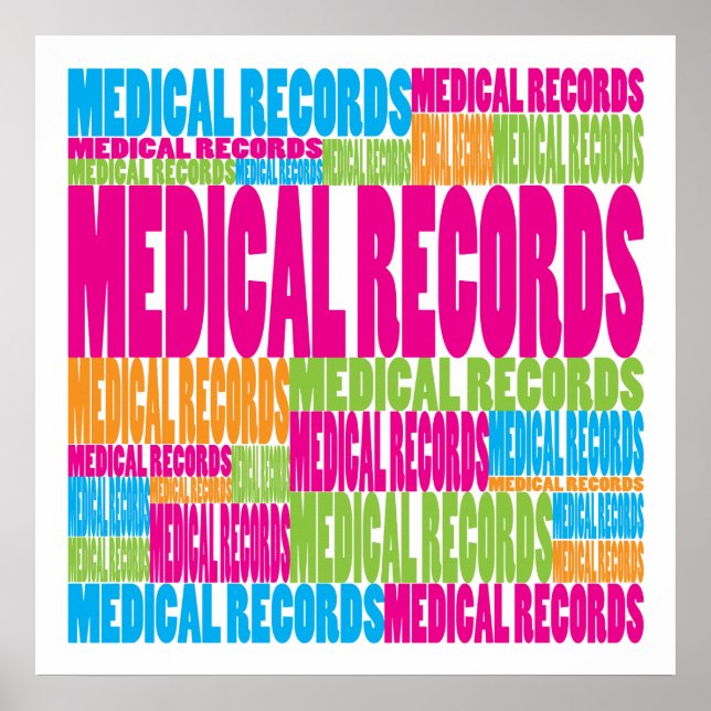 Poster Enregistrements Médicales colorés (Devant)