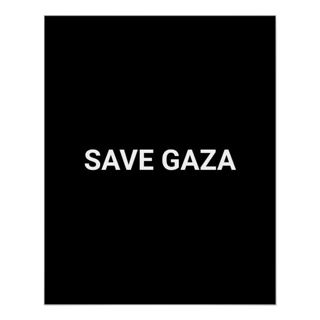 Poster Enregistrer Gaza noir blanc et texte personnalisé  (Devant)