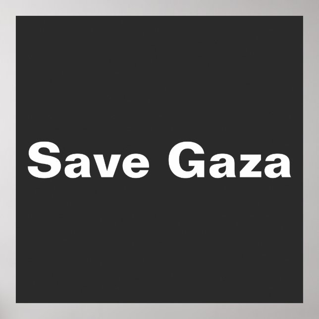 Poster Enregistrer Gaza Texte Simple Soutenir Gaza (Devant)