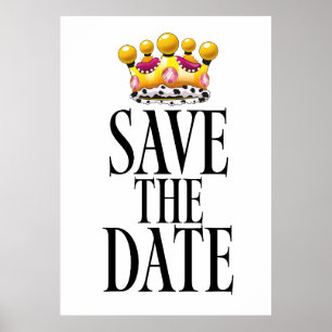 Poster Enregistrer la couronne du mariage Date