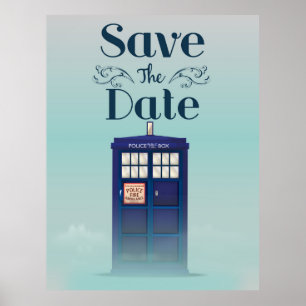 Poster Enregistrer la date Police britannique boîte