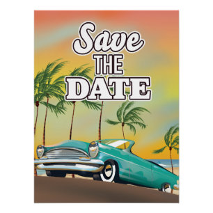 Poster Enregistrer la voiture Date Classic