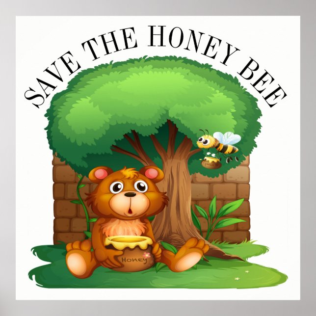 Poster Enregistrer l'affiche de l'art de l'abeille au mie (Devant)