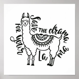 Poster Enregistrer Le Drame Pour Votre Llama