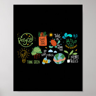 Poster Enregistrer Le Jour des terres Recycle Planet De l