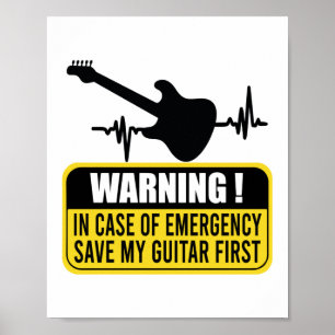 Poster Enregistrer ma guitare d'abord - Drôle cadeau guit