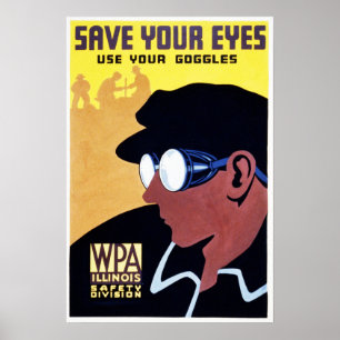 Poster ENREGISTREZ VOS YEUX Utilisez vos lunettes Old Ill