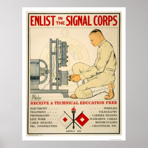 Poster Enrôlez dans les corps 1919 de signal