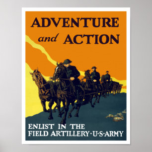 Poster Enrôlez en artillerie de The Field -- Armée WW1