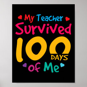 Poster Enseignant A Survécu 100 Jours De Moi