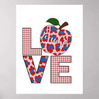 Poster Enseignant Art Amour Enseignement