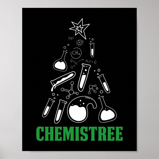 Poster Enseignant Chmistree Funny Pun de Noël (Devant)