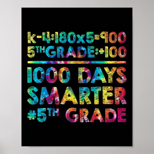 Poster Enseignant De 1000 Jours Plus Intelligent 100 Jour (Devant)