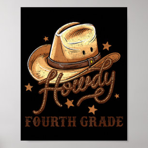 Poster Enseignant de 4e année Rodéo Country Western Howdy