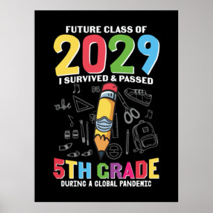 Poster Enseignant de 5e année 5e année pendant une année