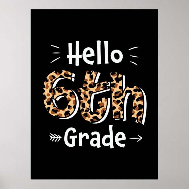 Poster Enseignant de 6e année Bonjour 6e année (Devant)