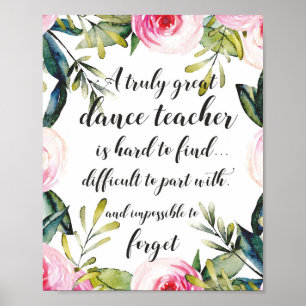 Poster Enseignant de danse Merci Wains pour enseignant de