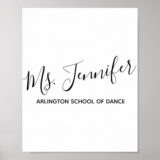 Poster Enseignant de danse scénarisé personnalisé (Devant)