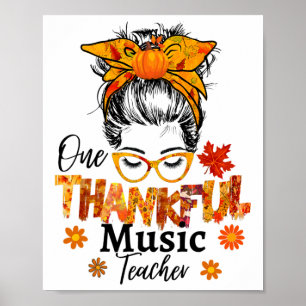 Poster Enseignant de musique reconnaissant Thanksgiving a