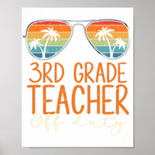 Poster Enseignant de niveau hors service Sungles Beach Su