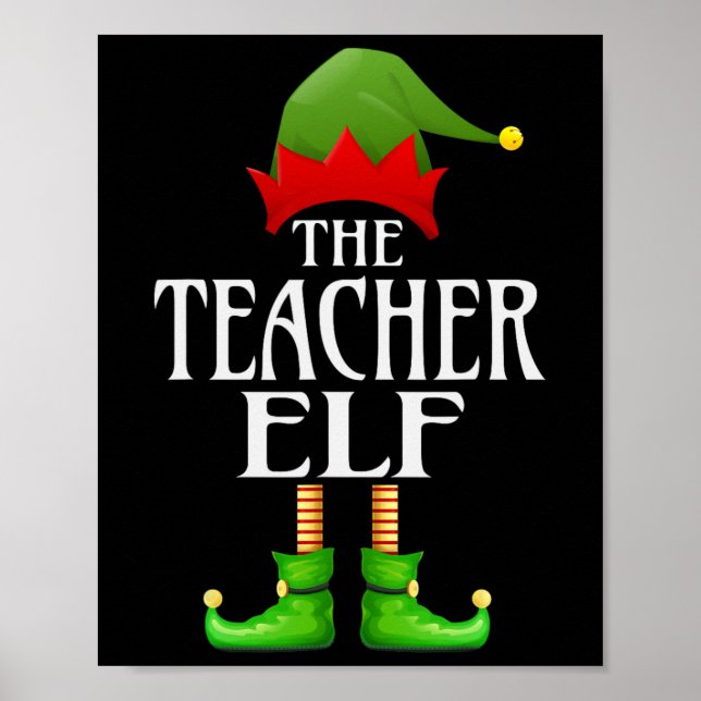 Poster Enseignant Elf Xmas Funny Family Matching Group Ch (Devant)